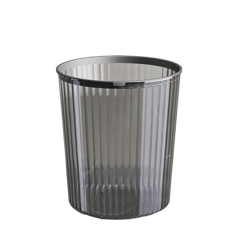 Versatile Transparent Trash Can for Small Spaces, Vertical Texture & Space-Saving, Multi-Scene Use(Small Transparent Gray Trash can 725) in Kuwait