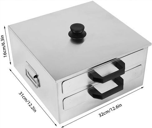 GYPSYFY Commercial 304 Stainless Steel Rice Noodle Roll Steamer, 2 Tier Drawer Changfen Maker with Tray Scraper, Banh Cuon Steamer for Gas Stove Induction Cooktop in Kuwait