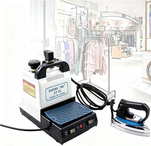 Industrial Steam Iron Boiler Station, 1600W Stainless Steel Steamer with 2l Large Water Tank Built & Adjustable Temperature, Ample Steam Output, for Professional Ironing in Clothing Stores in Kuwait