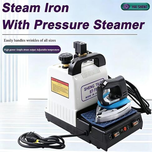 Industrial Steam Iron Boiler Station, 1600W Stainless Steel Steamer with 2l Large Water Tank Built & Adjustable Temperature, Ample Steam Output, for Professional Ironing in Clothing Stores in Kuwait