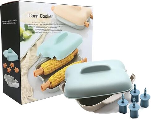 Space Saving PP Corn Steamer Efficiency Kitchen Gadget for Microwave Cooks Vegetables Quickly and Easily Without Mess Multipurpose Food Toastier in Kuwait