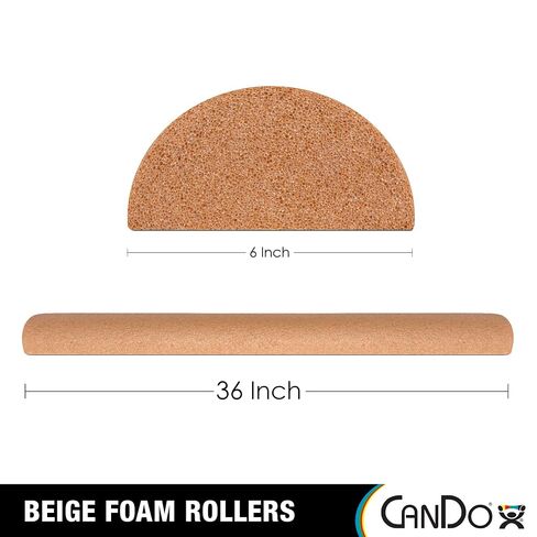 CanDo Beige PE Foam Rollers for Muscle Restoration, Massage Therapy, Sport Recovery and Physical Therapy 6" x 36" Half-Round in Kuwait