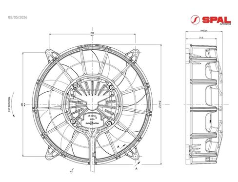 VA109-ABL321P/N-109A/SH for SPAL Brushless Fan 10" (255mm) 12V OEM SPAL in Kuwait