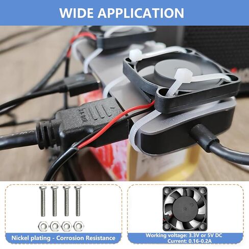 30mm Quiet 5V / 3.3V DC Fan, Cooling Fan for Raspberry Pi 5, Pi 4, Pi 3, B+, 3007 (4-Sets) in Kuwait