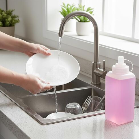 27 Oz Condiment Squeeze Bottle Salad Dressing Container Wide Mouth with Cap Lids Plastic Squirt Bottle for Sauces Dispensers, Leak Proof Oil(800ml) in Kuwait