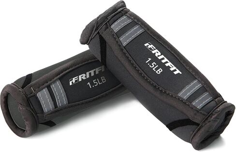 RitFit Soft Hand Weights Set - 0.5/0.75/1/1.5/2 LBS (1 Pair) Walking Dumbbell for Women & Men with Reflective Straps - Jogging, Running, Physical Therapy, Aerobics - Pink Orange Blue Grey Black in Kuwait