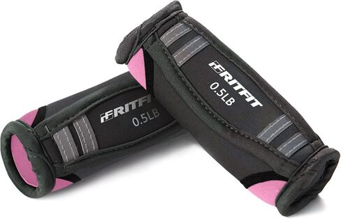 RitFit Soft Hand Weights Set - 0.5/0.75/1/1.5/2 LBS (1 Pair) Walking Dumbbell for Women & Men with Reflective Straps - Jogging, Running, Physical Therapy, Aerobics - Pink Orange Blue Grey Black in Kuwait