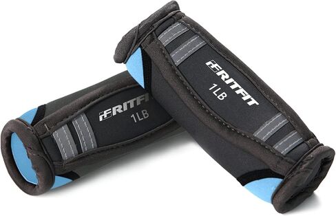 RitFit Soft Hand Weights Set - 0.5/0.75/1/1.5/2 LBS (1 Pair) Walking Dumbbell for Women & Men with Reflective Straps - Jogging, Running, Physical Therapy, Aerobics - Pink Orange Blue Grey Black in Kuwait