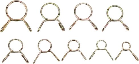 RiToEasysports 345pcs Spring Clips Hose Spring Clamp Assortment Kit, 65 Manganese Steel Fuel Line Clamp Set, 9 Sizes 5mm to 13mm with Storage Box for Motorcycle ATV Boat Fuel Tubing in Kuwait