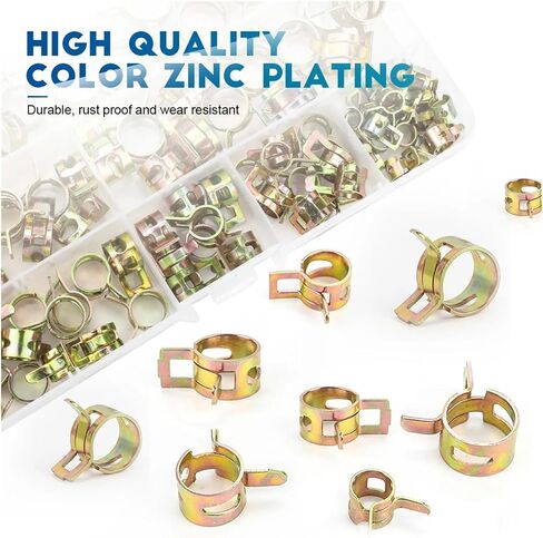 88pcs Spring Hose Clamp Set - Zinc Plated M6-M14 - Durable Fuel Line and Vacuum Pipe Clips in Saudi Arabia