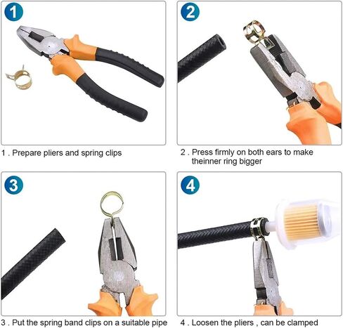 88pcs Spring Hose Clamp Set - Zinc Plated M6-M14 - Durable Fuel Line and Vacuum Pipe Clips in Saudi Arabia