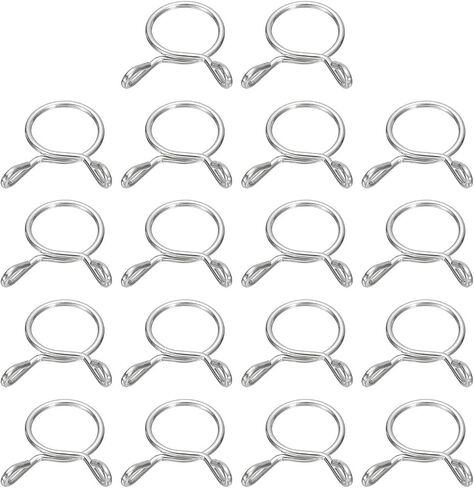 30pcs Stainless Steel Fuel Line Hose Clips - 3mm to 13mm Adjustable Spring Clamps for Automotive and Household Use(12.5mm Silver) in Saudi Arabia