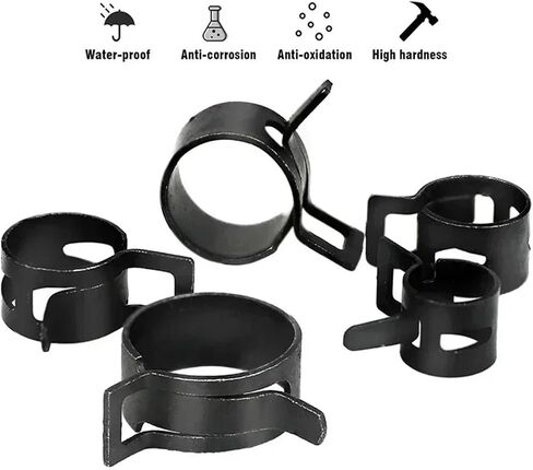 70Pcs Vacuum Spring Fuel Hose Clamp Assortment Kit - 6-16mm Metal Fasteners for Motorcycles, Boats, ATVs, and Snowmobiles in Saudi Arabia