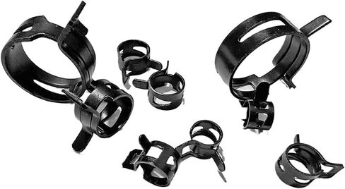 20Pcs Durable Elastic Buckle Spring Clips - 5mm to 27mm Pipe Clamp Fasteners for Hoses(20pcs 9mm) in Saudi Arabia