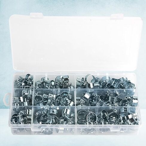 135pcs Metal Hose Clamp Set with Zinc Plating Mini Spring Buckle for Water and Air Hose Portable and Easy to Use Metal Clips in Kuwait