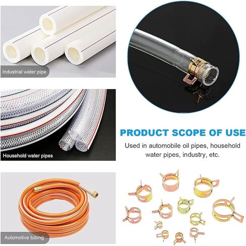 260 PCS Fuel Line Hose Spring Clip Clamps Durable Spring Steel Fasteners for Automotive and Household Use in Saudi Arabia