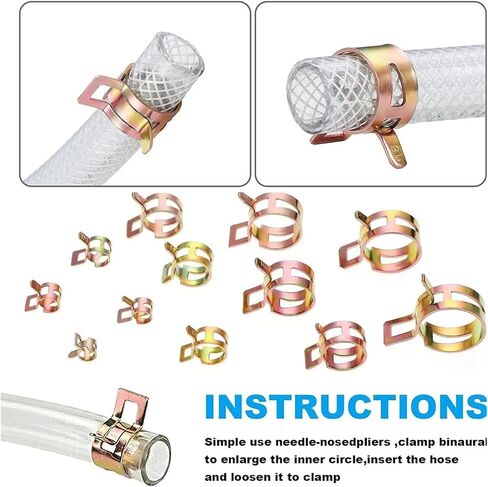 260 PCS Fuel Line Hose Spring Clip Clamps Durable Spring Steel Fasteners for Automotive and Household Use in Saudi Arabia