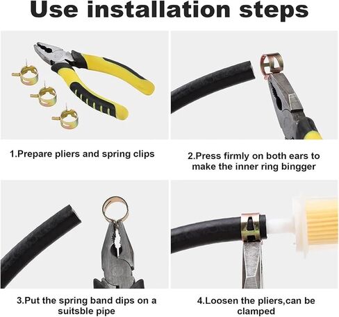 260 PCS Fuel Line Hose Spring Clip Clamps Durable Spring Steel Fasteners for Automotive and Household Use in Saudi Arabia