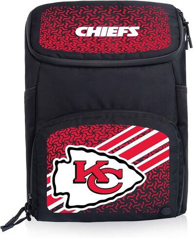 Picnic TIME NFL Las Vegas Raiders PTX 2.0 Tarana Upcycled Backpack Cooler, Modern Spacious Backpack Cooler with 18-Can Capacity, Fully Insulated Outdoor Bag with Water Resistant Interior, (Black) in Kuwait