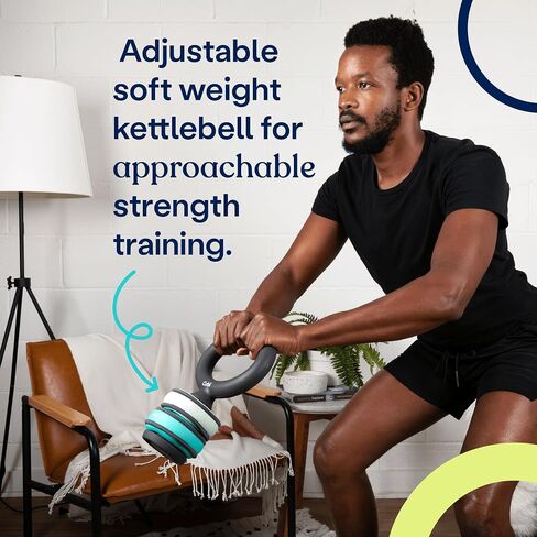 حزمة Cubii JR1 تحت المكتب بيضاوية الشكل مع مجموعة Kettlebell قابلة للتعديل وحصيرة تمرين غير قابلة للانزلاق - تمرين دواسة الجلوس للمنزل والمكتب وكبار السن، مجموعة لياقة بدنية هادئة منخفضة التأثير لكامل الجسم، أكوا in Kuwait