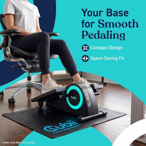 حزمة Cubii JR1 تحت المكتب بيضاوية الشكل مع مجموعة Kettlebell قابلة للتعديل وحصيرة تمرين غير قابلة للانزلاق - تمرين دواسة الجلوس للمنزل والمكتب وكبار السن، مجموعة لياقة بدنية هادئة منخفضة التأثير لكامل الجسم، أكوا in Kuwait