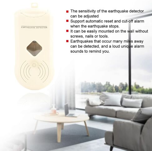 Earthquake Sensor Adjustable Seismic Activity Detection for Quick Alert White 6.3 X 3.0 X 1.4 Inch in Kuwait