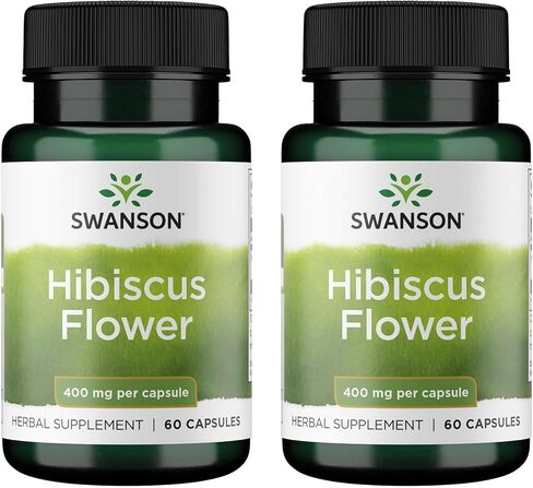 Swanson Full -spectrum hibiscus flower - ملحق الأعشاب - الصيغة الطبيعية مع المركبات النشطة بيولوجيًا - (60 كبسولة ، 400 ملغ لكل منها) (2 عبوة) in Kuwait