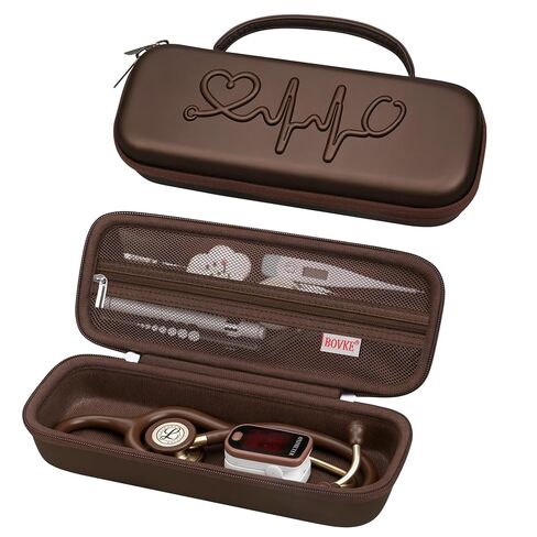 حقيبة سماعة الطبيب BOVKE، حقيبة سماعة الطبيب المحمولة لـ 3M Littmann Classic III، أمراض القلب IV، خفيفة الوزن II SE، سماعات الطبيب MDF، منظم تخزين الحمل لأساسيات الممرضات للعمل، وردي in Kuwait