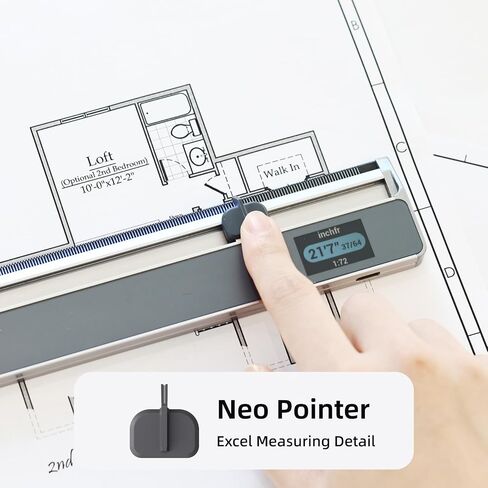 مجموعة مسطرة مقياس رقمي NeoRuler ومجموعة أدوات NeoReading - مسطرة بمقياس ذكي 12 بوصة مع NeoPointer وNeoMagnifier للقراءة التفصيلية in Kuwait