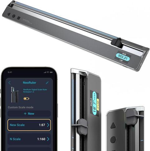 HOZO NeoRuler Digital Scale Ruler, Kit with NeoReading, NeoDrafting, and NeoCollection Case, Ultra Protection for 12-Inch NeoRuler with Storage for 3 Modules in Kuwait