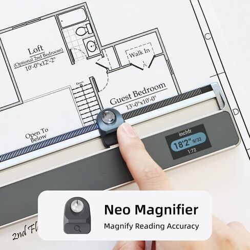 HOZO NeoRuler Digital Scale Ruler, Kit with NeoReading, NeoDrafting, and NeoCollection Case, Ultra Protection for 12-Inch NeoRuler with Storage for 3 Modules in Kuwait