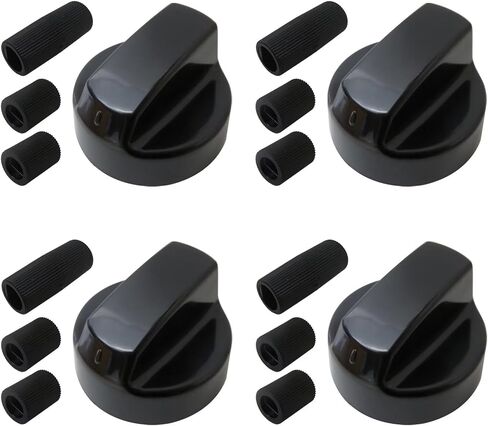 New Universal Control Knobs Replacement Fits Most Oven/Stove/Range Models, Pack of 4 (Black) in Kuwait