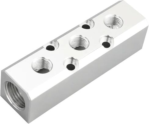 PT Threaded Port 2 3 4 5 6 Way Pneumatic Quick Connector air Hose Aluminum Manifold Block Splitter Connector Accessories(SY30 7 Way 9 Port) in Kuwait