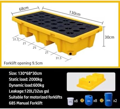 Spill Containment Pallet Tray Platform Oil Drum Drums Concrete Modular Drain Proof Tank polyethylene Profile Paint Bucket Garage Industrial,Heavy Duty Modular Spill Containment Platform, Lea in Kuwait