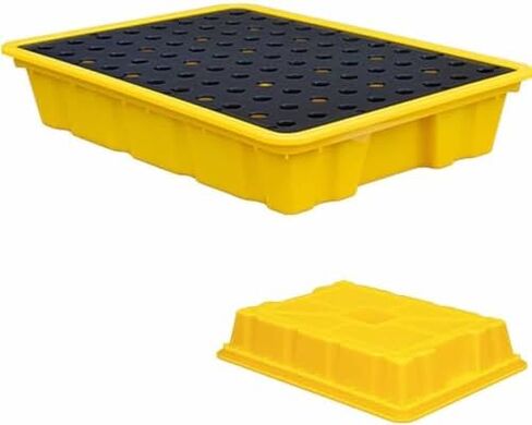 Spill Containment Pallet Tray Platform Oil Drum Drums Concrete Modular Drain Proof Tank polyethylene Profile Paint Bucket Garage Industrial,Modular Spill Containment Tray with Grating for Oi in Kuwait