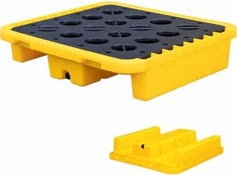 Spill Containment Pallet Tray Platform Oil Drum Drums Concrete Modular Drain Proof Tank polyethylene Profile Paint Bucket Garage Industrial,Modular Spill Containment Tray with Grating for Oi in Saudi Arabia