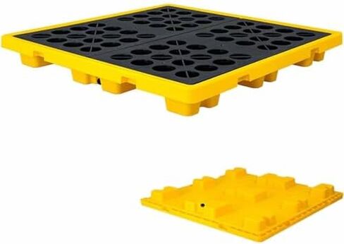 Spill Containment Pallet Tray Platform Oil Drum Drums Concrete Modular Drain Proof Tank polyethylene Profile Paint Bucket Garage Industrial,Modular Spill Containment Tray with Grating for Oi in Saudi Arabia