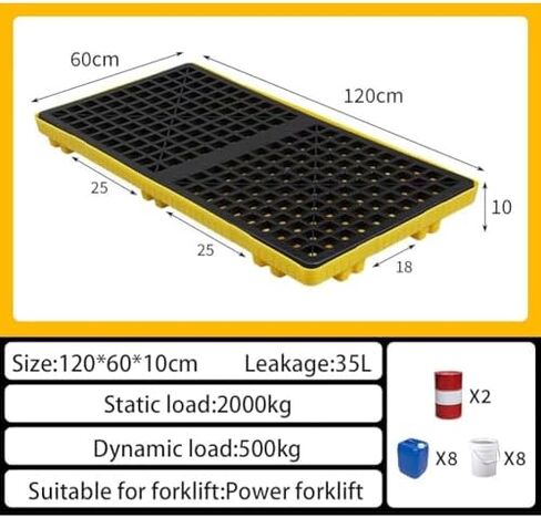 Spill Containment Pallet Tray Platform Oil Drum Drums Concrete Modular Drain Proof Tank polyethylene Profile Paint Bucket Garage Industrial,Modular Spill Containment Platform, Leak-Proof Pla in Kuwait
