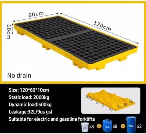 Spill Containment Pallet Tray Platform Oil Drum Drums Concrete Modular Drain Proof Tank polyethylene Profile Paint Bucket Garage Industrial,Spill Containment Platform - Heavy-Duty Anti-Leak in Kuwait