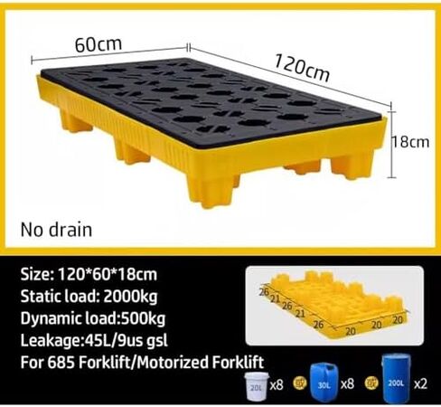 Spill Containment Pallet Tray Platform Oil Drum Drums Concrete Modular Drain Proof Tank polyethylene Profile Paint Bucket Garage Industrial,Spill Containment Platform - Heavy-Duty Anti-Leak in Kuwait