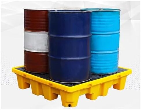 Spill Containment Pallet Tray Platform Oil Drum Drums Concrete Modular Drain Proof Tank polyethylene Profile Paint Bucket Garage Industrial,Industrial Spill-Proof Containment Tray for Storag in Kuwait