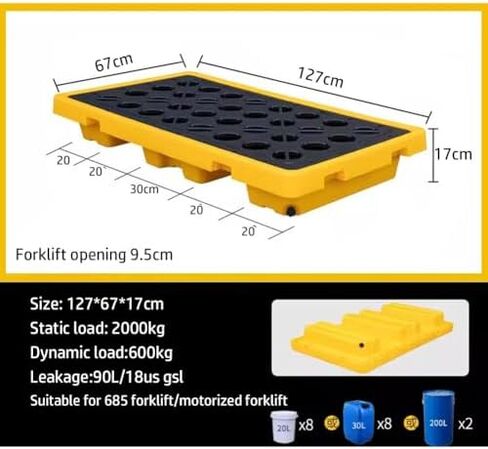 Spill Containment Pallet Tray Platform Oil Drum Drums Concrete Modular Drain Proof Tank polyethylene Profile Paint Bucket Garage Industrial,Spill Containment Platform - Heavy-Duty Anti-Leak in Kuwait