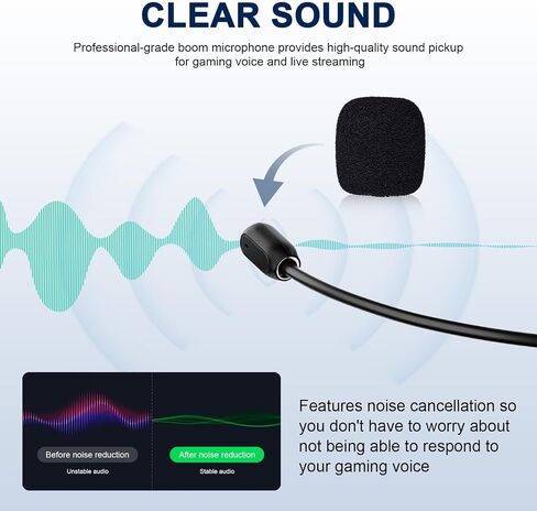 QC45 Microphone Compatible with Bose QC45 Wireless Noise Cancelling Headphones, Boom Gaming Microphone Cable with Mute Switch for PS4, PS5, PC, Xbox One Controller (QC45 Boom Mic, 3.5mm Y-Splitter) in Kuwait