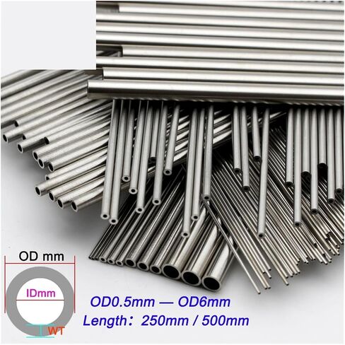 2-4 Pcs 304 Stainless Steel Seamless Capillary Tubes, Available In Multiple Specs & Lengths (250/500/200mm)(500mm x 2Pcs,OD3mm X ID2.2mm) in Saudi Arabia