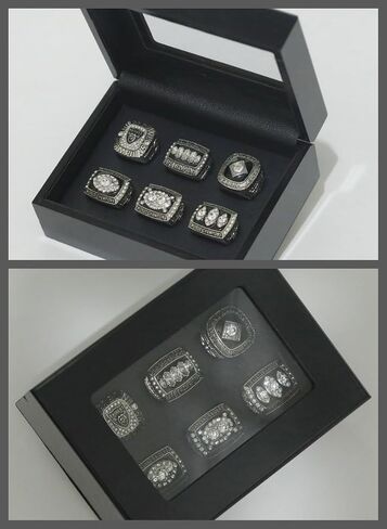 كنز LAS#VEGAS FOOTBALL 1967 76 80 83 2002 24 CHAMPIONSHIP RING RaiderTM & LUXURY BLACK BOX LEGEND VICTORIOUS RARE SPORTS FAN GIFT SERIES - مجموعة عرض العطلات in Kuwait