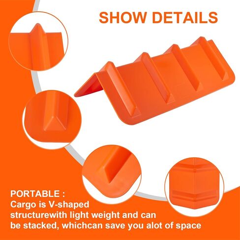 4 Pack 24" Flatbed Edge Protectors, 24" Winch Ratchet Straps Plastic Corner Protectors for Flatbed Cargo Load, Orange in Kuwait