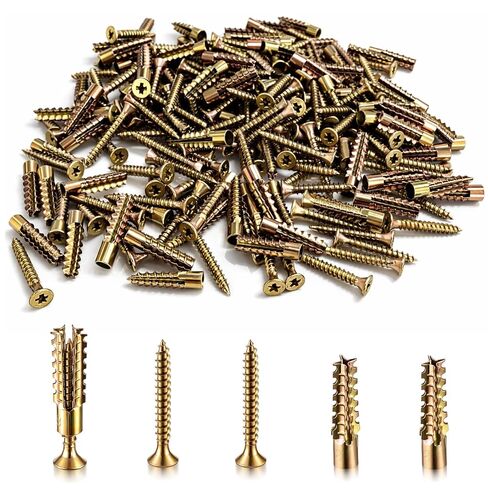 Moxweyeni 100 Pack 6 x 32 mm Heavy Duty Hollow Wall Anchors with Screws Loose Hinge Hole Repair Kits for Hinge Hole Repair and Concrete, Hollow, and Wood Walls in Saudi Arabia