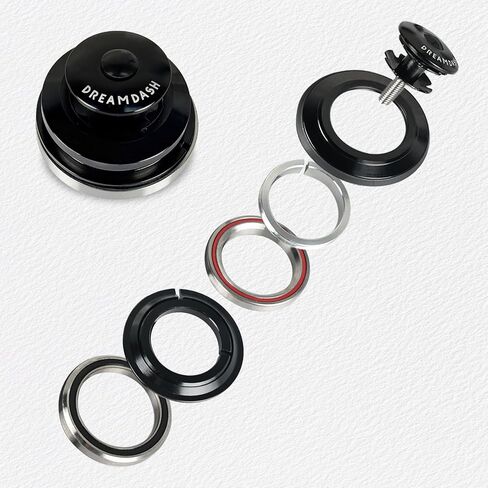1-1/8'' to 1-1/2'' Bike Bearing Headset,Aluminum Alloy Integrated Double Bearings for 41.8mm/52mm Straight Head Tube,Lightweight, Strong and Corrosion-Resistant for Mountain Bike,Road Bicycle in Kuwait