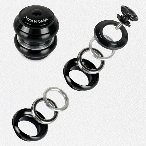 1-1/8'' to 1-1/2'' Bike Bearing Headset,Aluminum Alloy Integrated Double Bearings for 41.8mm/52mm Straight Head Tube,Lightweight, Strong and Corrosion-Resistant for Mountain Bike,Road Bicycle in Saudi Arabia