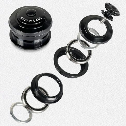1-1/8'' to 1-1/2'' Bike Bearing Headset,Aluminum Alloy Integrated Double Bearings for 41.8mm/52mm Straight Head Tube,Lightweight, Strong and Corrosion-Resistant for Mountain Bike,Road Bicycle in Saudi Arabia